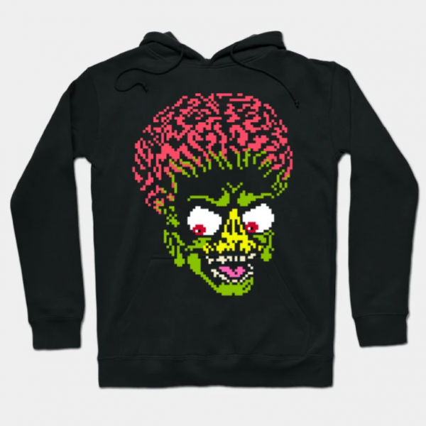 Hoodie dengan desain pixel art